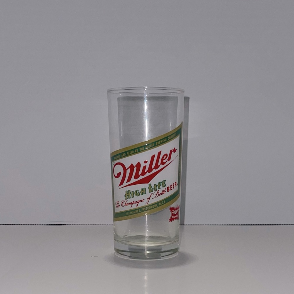 Vintage Miller High Life The Champagne of Bottle Beer 8oz Glass France